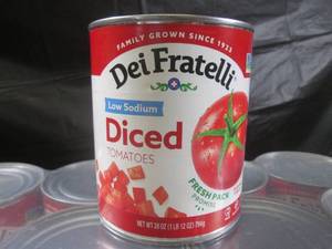 lot 374 image: (C-3) 12 Cans Low Sodium Diced Tomatoes 28oz Best by March 2024