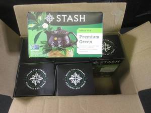 lot 377 image: (B-1) 6 Boxes Premium Green Green Tea 20 Tea Bags per Box Best by Oct 2025