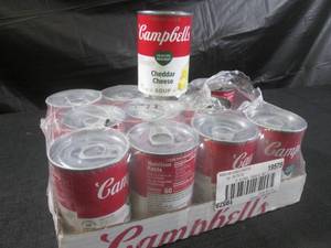 lot 381 image: (B-3) 12 Cans Campbells Healthy Request Cheddar Cheese Soup 10.75oz Best by March 2024