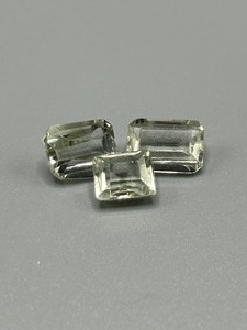 8.96 Carat Green Prasiolite Quartz Various Faceted Step Cut - Set of 3 Loose Stones