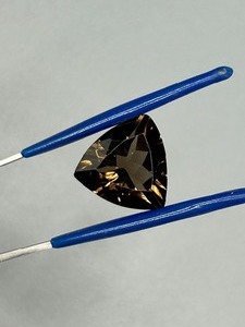 8.95 Carat Smoky Quartz Faceted Triangular Trillion Cut