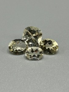 6.97 Carat Yellow Quartz Faceted Oval Cut - Set of 4 Loose Stones