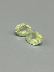 4.70 Carat Prehnite Faceted Oval Cut - Set of 2 Loose Stones