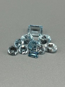 8.53 Carat Blue Topaz Mixed Cut - Various Size & Shape Assorted Lot of Loose Stones