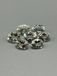 15.50 Carat Light Green Prasiolite Quartz Various Faceted Oval Cut - Assorted Set of 7 of Loose Stones