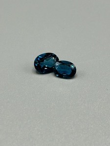 3.97 Carat London Blue Topaz Faceted Oval Cut - Set of 2 Loose Stones