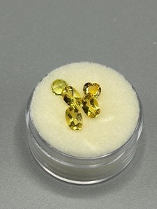 2.00 Carat Bright Canary Yellow Quartz Faceted Mixed Cut - Various Size & Shape Set of 5 Loose Stones