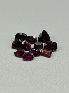 13.64 Carat Purple Garnet Faceted Mixed Cut - Various Size & Shape Lot of Loose Stones