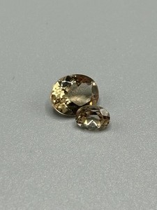 3.25 Carat Light Yellow Brown Citrine Faceted Mixed Cut - Set of 2 Loose Stones