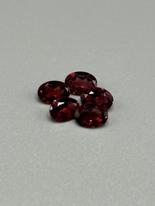 4.47 Carat Purple Red Garnet Faceted Oval Cut - Set of 5 Loose Stones