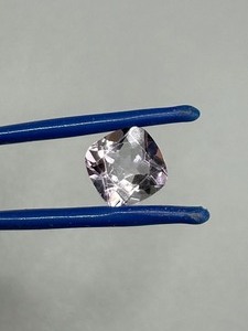3.95 Carat Light Lilac Amethyst Faceted Square Cushion Cut