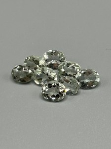 18.55 Carat Light Green Prasiolite Quartz Faceted Oval Cut - Assorted Size Lot of Loose Stones