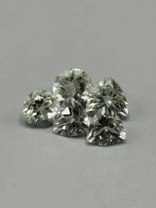9.82 Carat Light Green Prasiolite Quartz Faceted Mixed Cut - Various Size & Shape Set of 5 Loose Stones