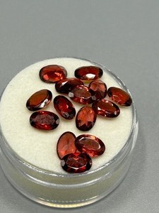 7.70 Carat Red Garnet Faceted Oval Cut - Assorted Size Lot of Loose Stones