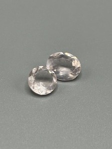 5.28 Carat Rose Quartz Faceted Oval Cut - Set of 2 Loose Stones