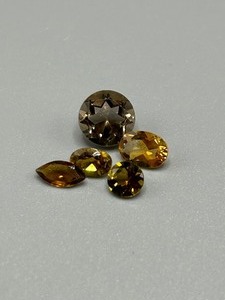 3.93 Carat Citrine, Smoky Quartz Various Mixed Cut - Various Color, Size & Shape Set of 5 Loose Stones