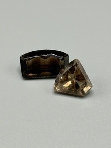 12.68 Carat Smoky Quartz Faceted Mixed Cut - Different Color, Size & Shape Set of 2 Loose Stones