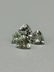 8.76 Carat Light Green Prasiolite Quartz Faceted Triangular Trillion Cut