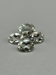 5.03 Carat Light Green Prasiolite Quartz Faceted Oval Cut - Set of 4 Loose Stones