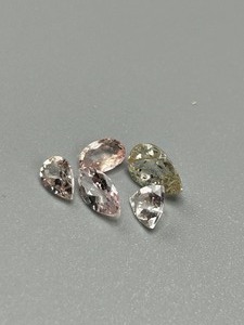 2.74 Carat Light Hue, Rutilated Quartz Various Mixed Cut - Assorted Size, Shape & Color Set of 5 Loose Stones
