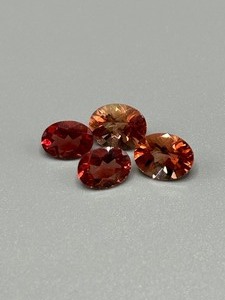 5.47 Carat Red Labradorite Faceted Oval Cut - Set of 4 Loose Stones
