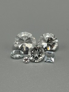 10.57 Carat Rock Crystal Colorless Quartz Faceted Mixed Cut - Various Size & Shape Set of 6 Loose Stones