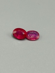 3.91 Carat Ruby Faceted Oval Cut - Set of 2 Loose Stones