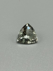 3.67 Carat Green Prasiolite Quartz Faceted Triangular Trillion Cut