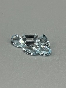 3 Carat Blue Topaz Mixed Cut - Various Size & Shape Set of 5 Loose Stones