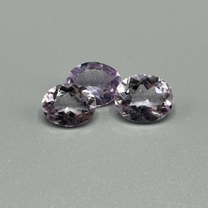 7.42 Carat Light Amethyst Faceted Oval Cut - Set of 3 Loose Stones
