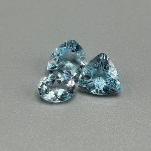 6.79 Carat Blue Topaz Mixed Cut - Various Size & Shape Set of 3 Loose Stones