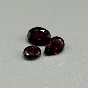 4.21 Carat Red Garnet Mixed Cut - Various Size & Shape Set of 3 Loose Stones