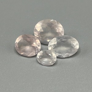 17.46 Carat Rose Quartz Faceted Oval Cut - Various Size Set of 4 Loose Stones
