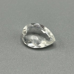 4.49 Carat Rock Crystal Colorless Quartz Faceted Pear Cut