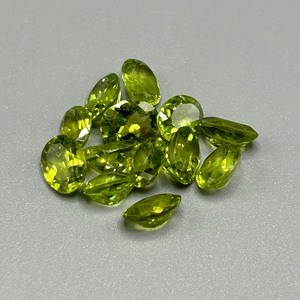 15.65 Carat Peridot Mixed Cut - Various Size & Shape Assorted Lot of Loose Stones