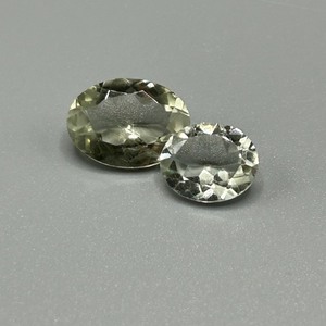7.80 Carat Green Prasiolite Quartz Faceted Oval Cut - Set of 2 Loose Stones