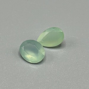 5.70 Carat Prehnite Calcedony Mixed Cut - Set of 2 Loose Stones
