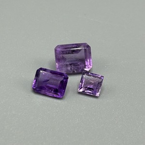4.63 Carat Amethyst Mixed Cut - Set of 3 Loose Stones