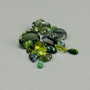 10.60 Carat Emerald, Diopside, Quartz, Various Green Stones Mixed Cut - Assorted Lot of Various Green Loose Stones