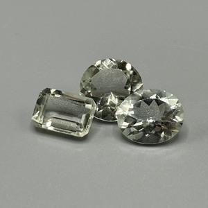 11.87 Carat Green Quartz Mixed Cut - Various Size & Shape Set of 3 Loose Stones