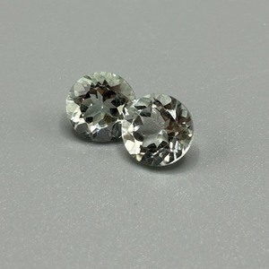5.30 Carat Green Prasiolite Quartz Faceted Round Cut - Set of 2 Loose Stones