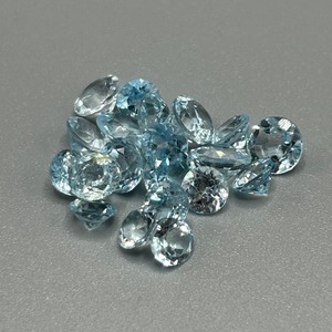 14.35 Carat Blue Topaz Mixed Cut - Various Size & Shape Assorted Lot of Loose Stones