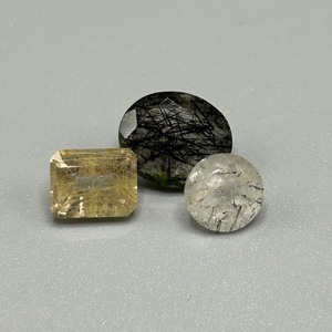 8.70 Carat Rutilated Quartz Mixed Cut - Various Color, Size & Shape Set of 2 Loose Stones