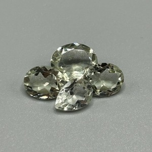 10.17 Carat Green Prasiolite Quartz Faceted Mixed Cut - Various Size & Shape Set of 4 Loose Stones