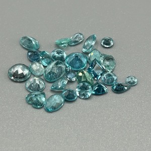 10.28 Carat Blue Topaz Mixed Cut - Various Size & Shape Assorted Lot of Loose Stones