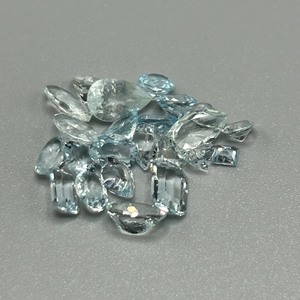 10.40 Carat Blue Topaz Mixed Cut - Various Size & Shape Assorted Lot of Loose Stones