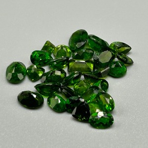 17.24 Carat Green Diopside Mixed Cut - Various Size & Shape Assorted Lot of Loose Stones