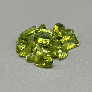 11.69 Carat Peridot Mixed Cut - Various Size & Shape Assorted Lot of Loose Stones