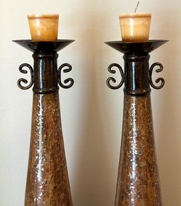 lot 55 image: Pair of Stylish Candle Holders