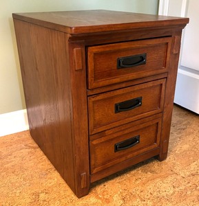 lot 58 image: Three Drawer Wooden File Cabinet
